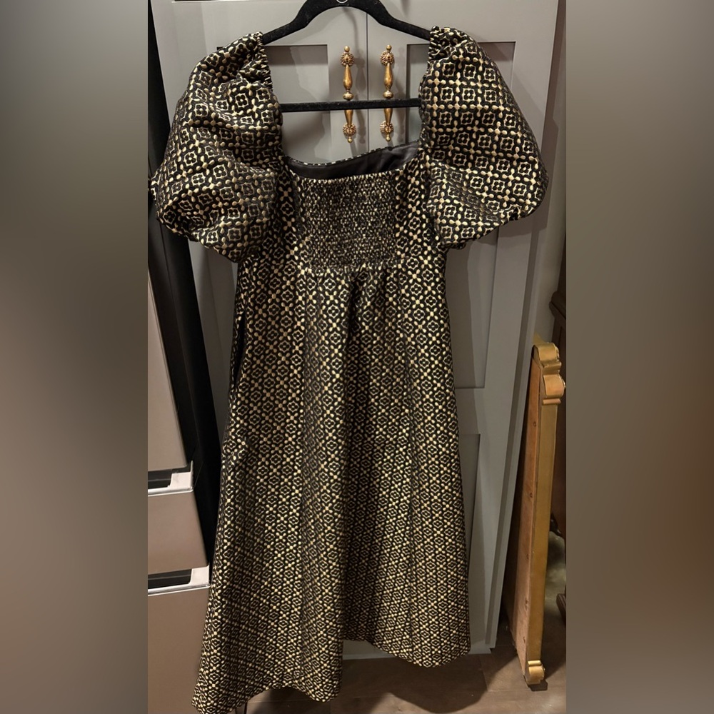 Hill House The Matilda Dress in Metallic Brocade - Picture 4 of 5